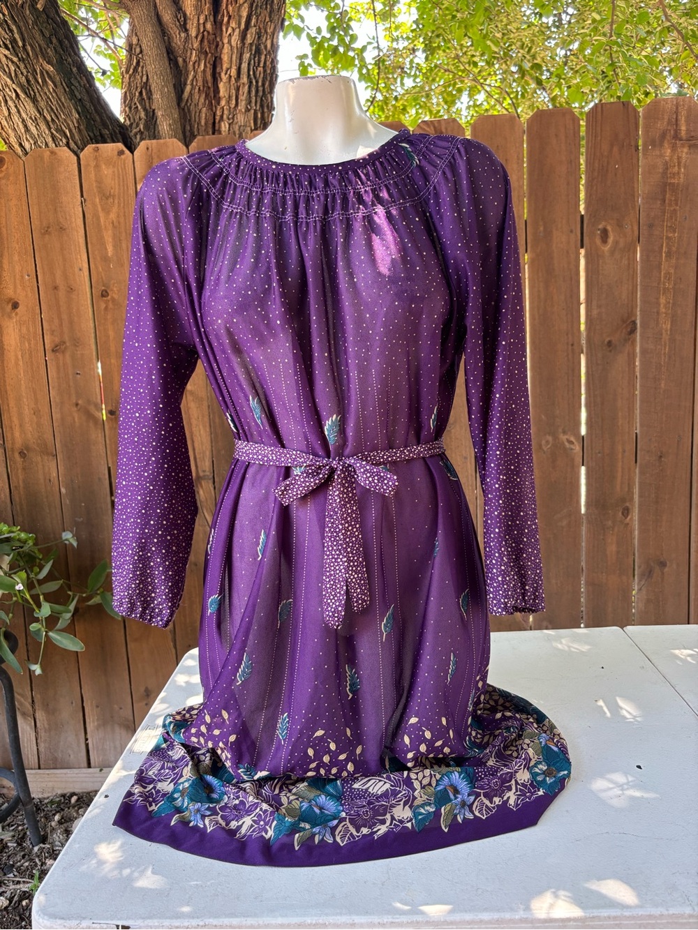 True Vintage Purple Sheer Dress size Medium, Classic Vintage, 90s, Summer.